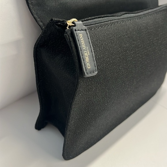 Giorgio Armani Matte Black Clutch Bag with Interior Zipper - New - Picture 13 of 15